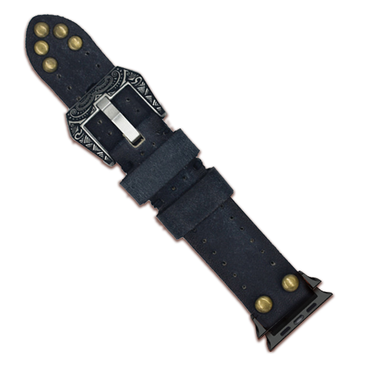 Handmade Leather Watch Band Watch Strap Crazy Cow Studded Apple Watch Band - Troogears